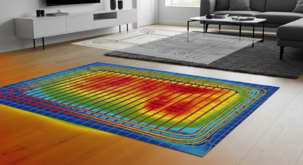 Kylpyhuoneremontin suunnitelma levitettystä laatoituksesta