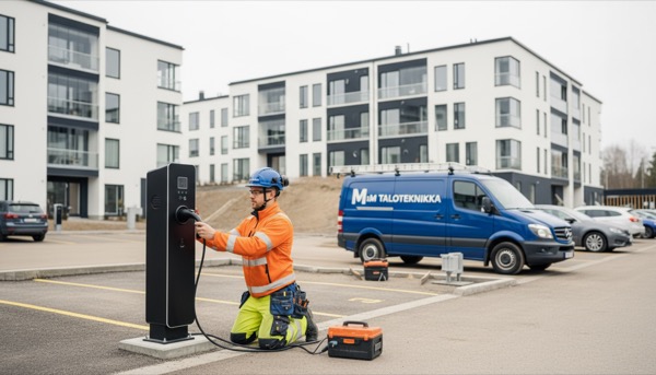 Sähköauton latauspisteen asennus